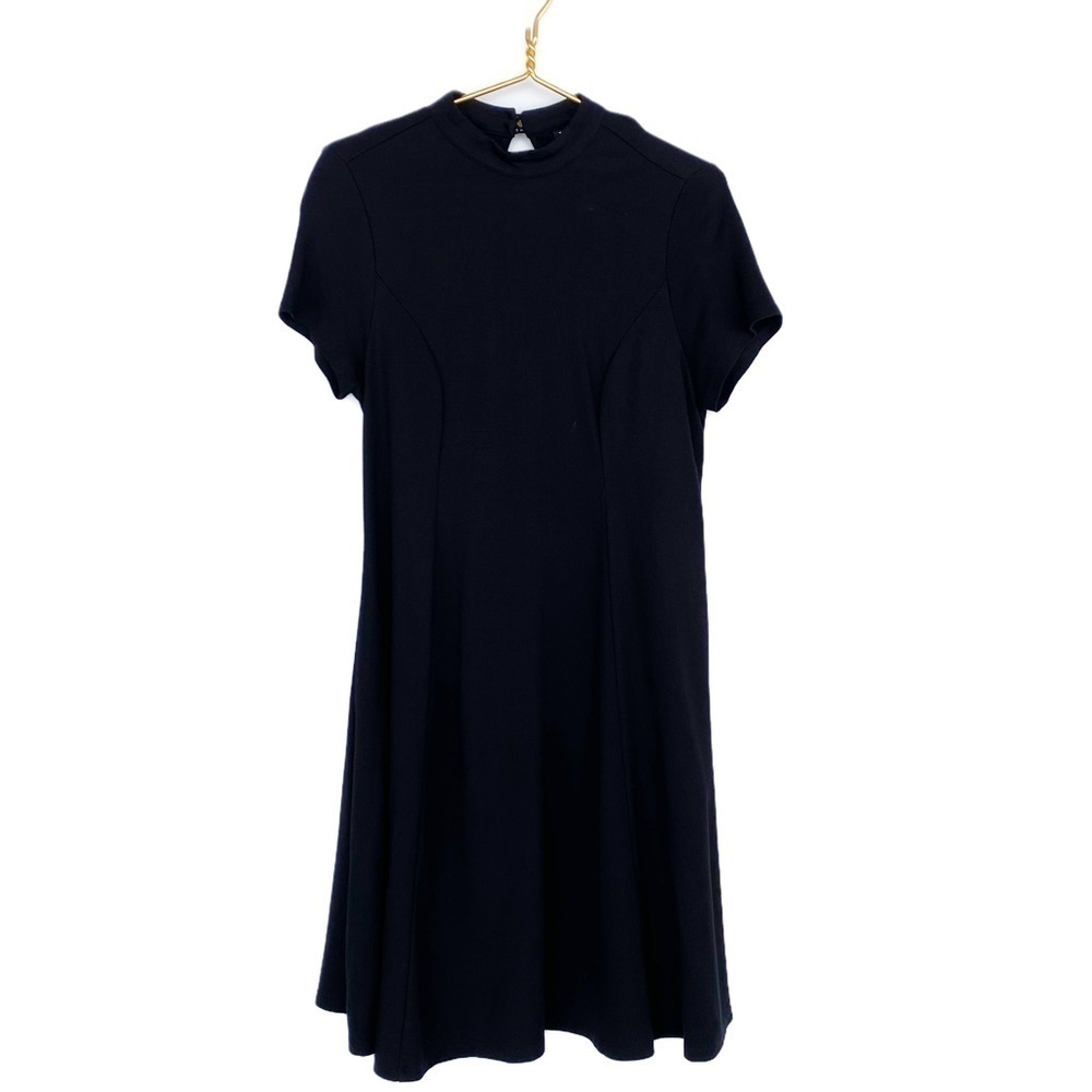 TORRID Little Black Dress Ponte Mock neck fluted mini Dress Womens size 12